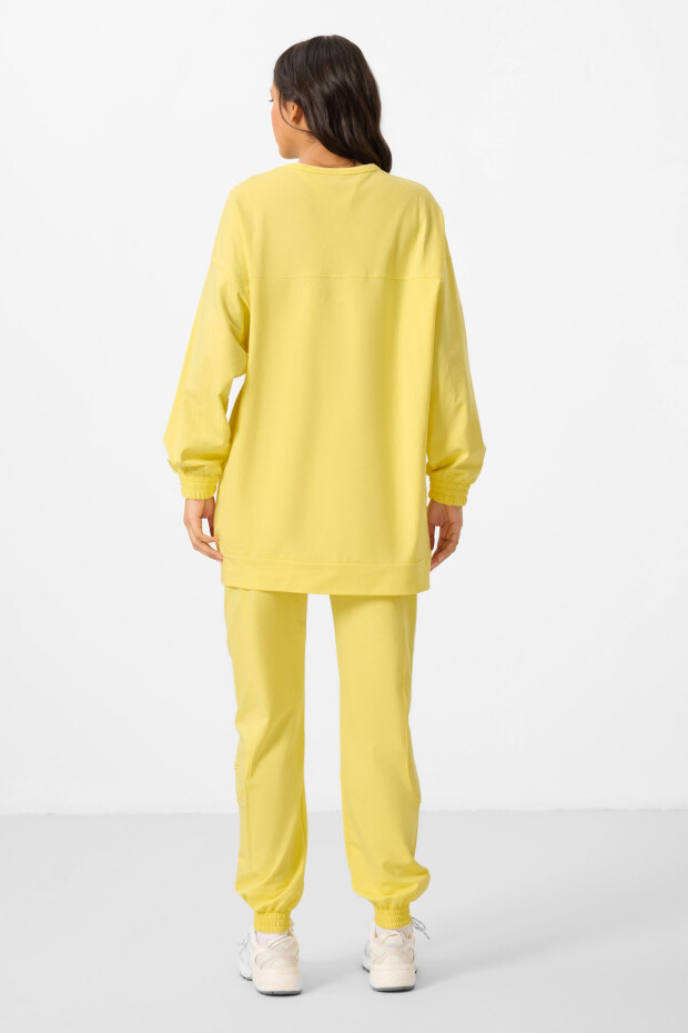 Limon O Yaka Basic Oversize Kadın Eşofman Tunik Takım - 95347 - 7