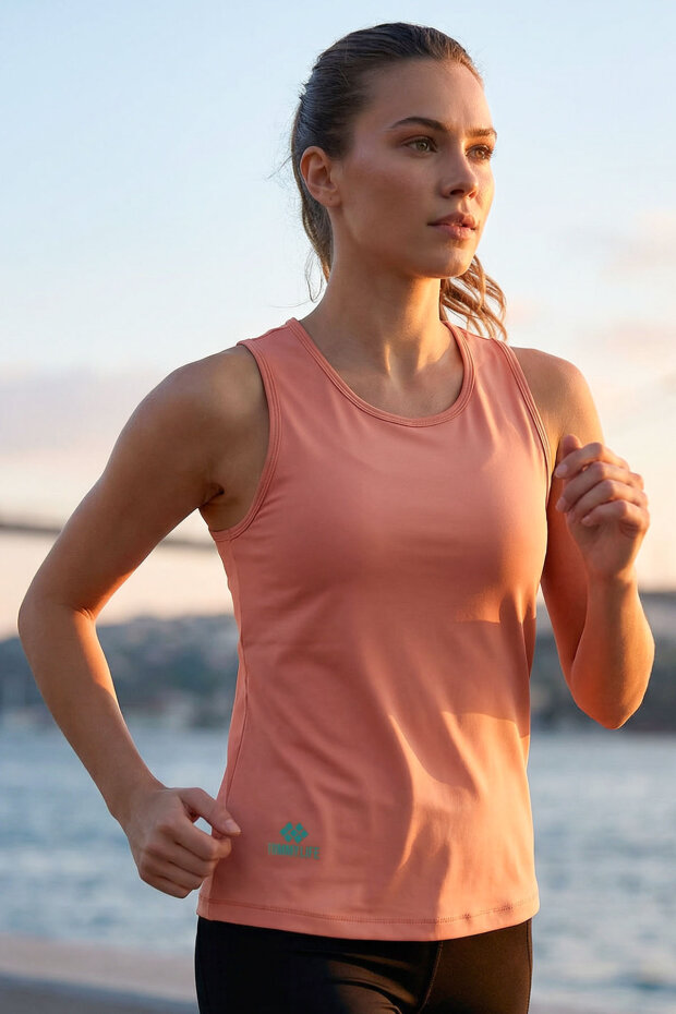 Mercan Standart Fit Çapraz Sırt Detaylı Kadın Spor Atlet - 97296 - 1