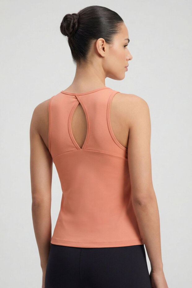 Mercan Standart Fit Çapraz Sırt Detaylı Kadın Spor Atlet - 97296 - 5