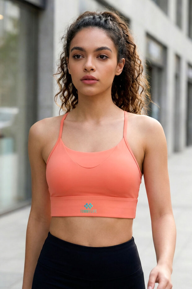 Mercan Standart Fit Baskılı Sırt Detaylı Kadın Spor Büstiyer - 97300 - 2