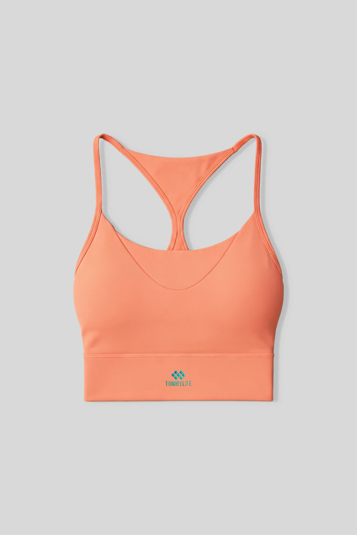 Mercan Standart Fit Baskılı Sırt Detaylı Kadın Spor Büstiyer - 97300 - TOMMYLIFE (1)