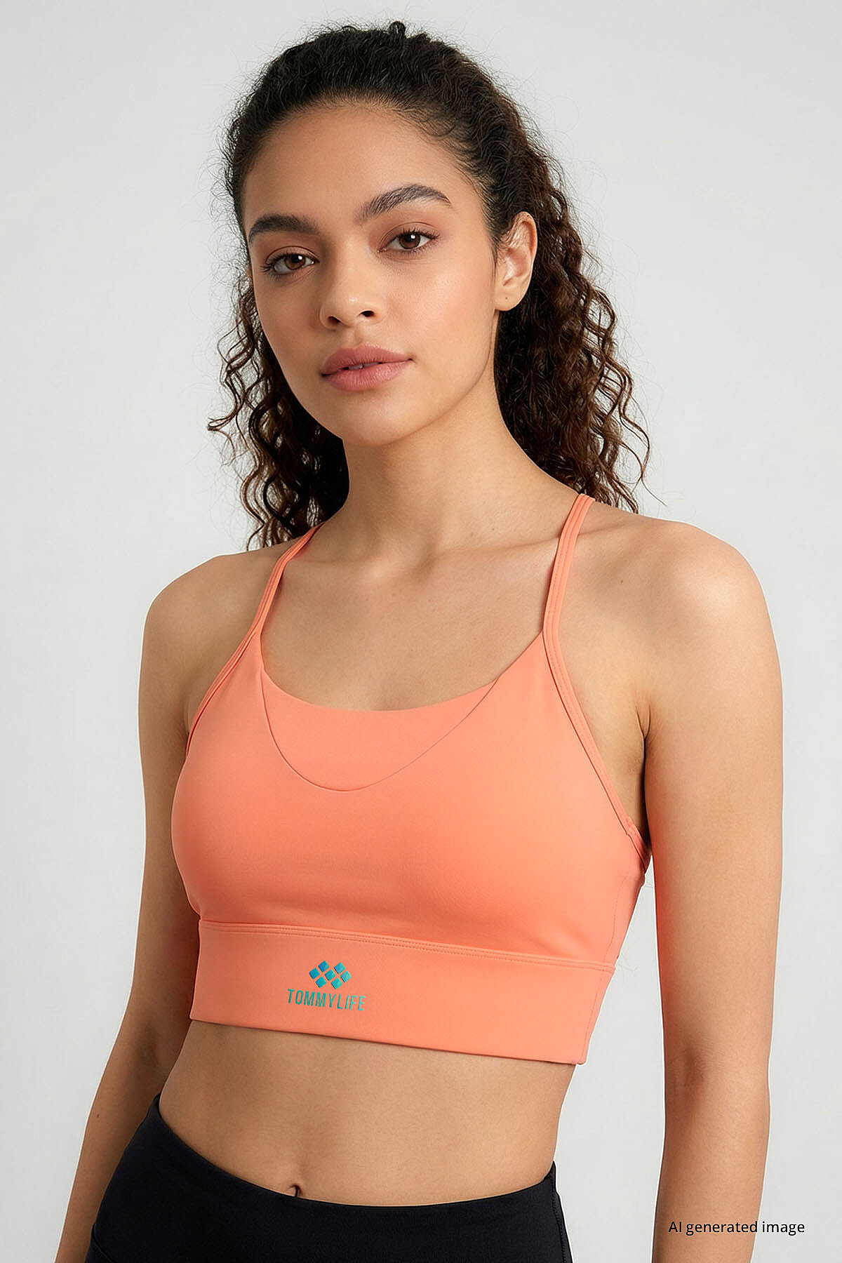 Mercan Standart Fit Baskılı Sırt Detaylı Kadın Spor Büstiyer - 97300 - TOMMYLIFE