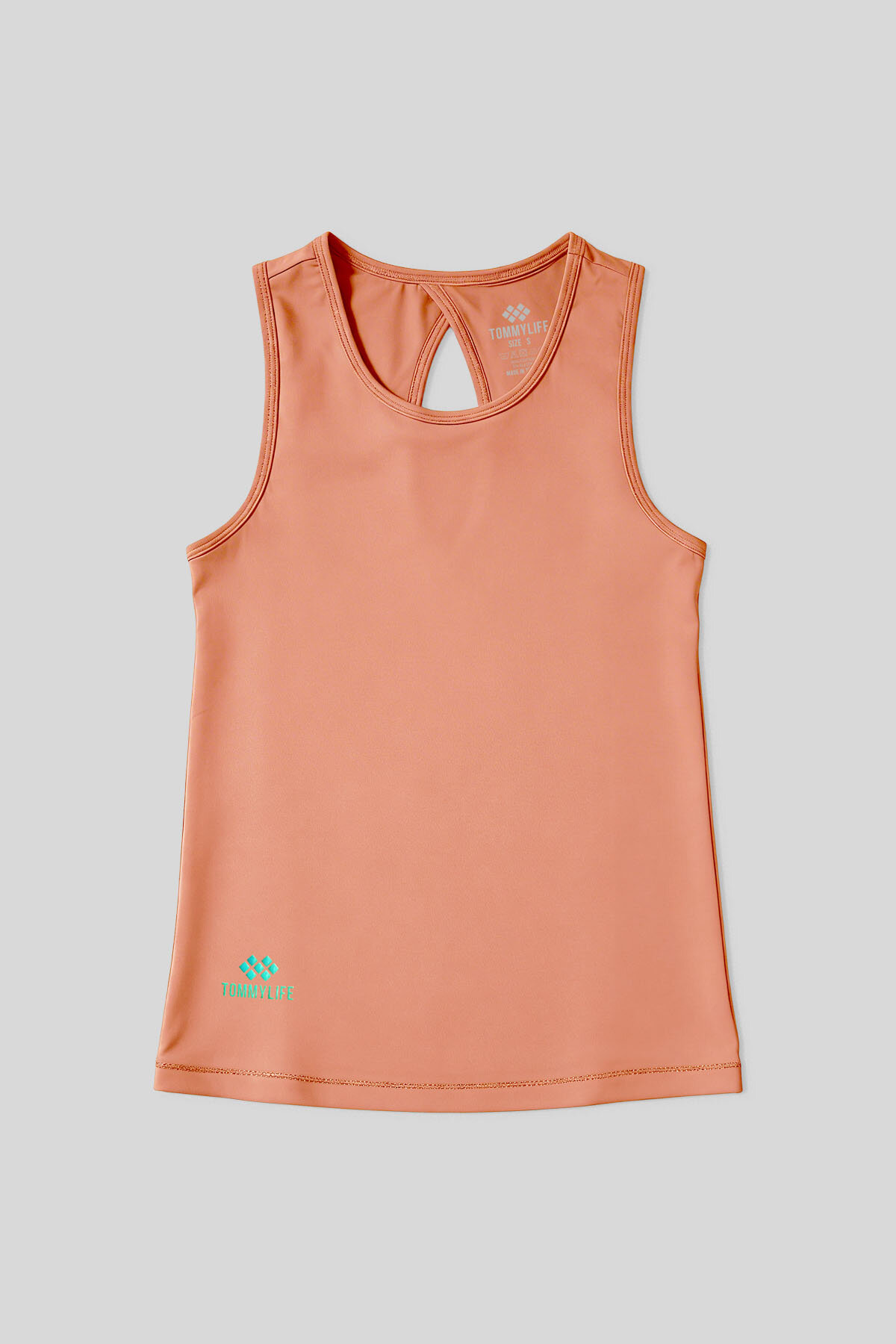 Mercan Standart Fit Çapraz Sırt Detaylı Kadın Spor Atlet - 97296 - TOMMYLIFE (1)