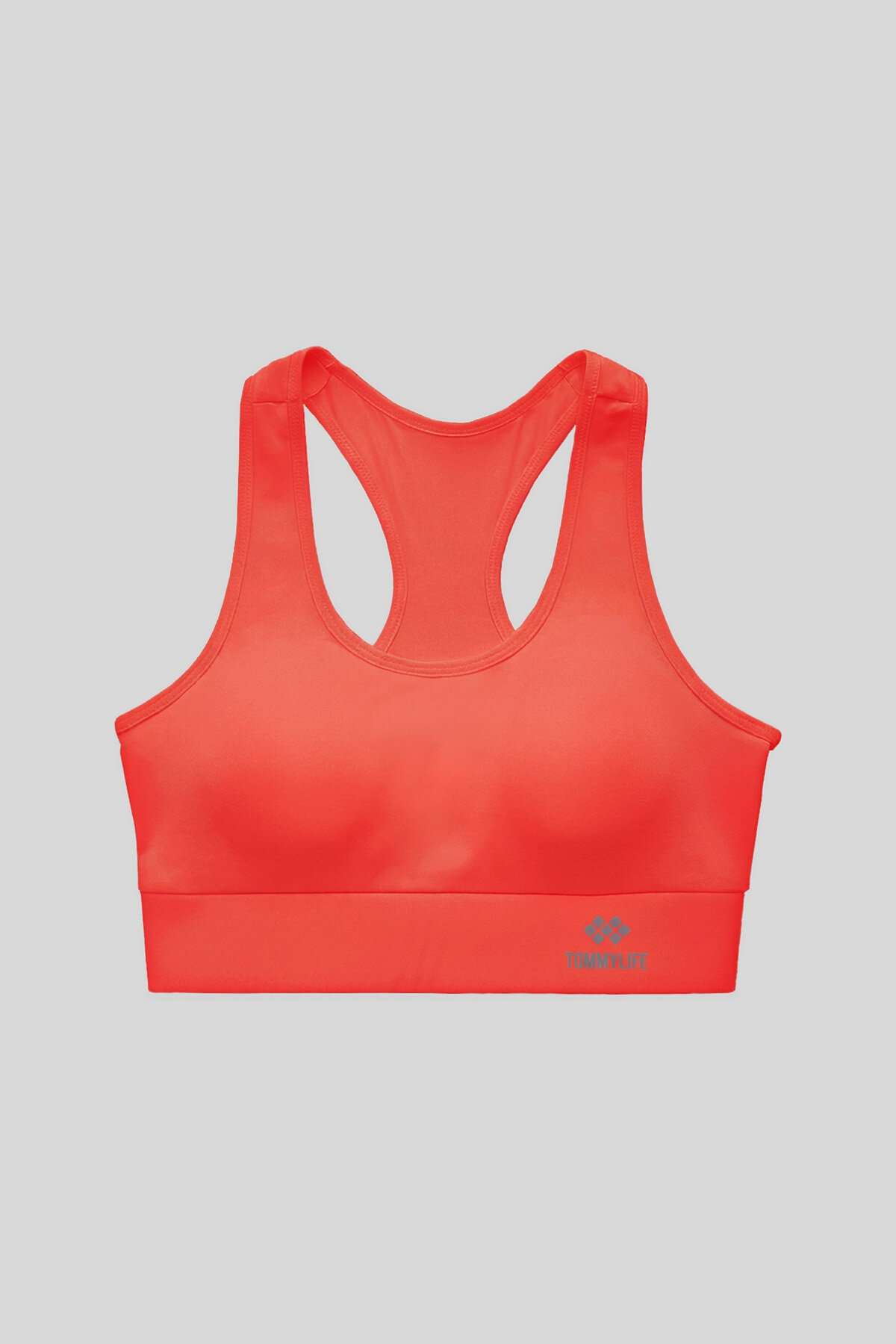 Neon Pembe Sırt Detaylı Dar Kalıp U Yaka Kadın Spor Büstiyer - 97120 - TOMMYLIFE