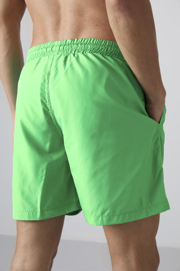 Neon Yeşil Hızlı Kuruyan Standart Fit Erkek Deniz Şortu - 81237 - 6