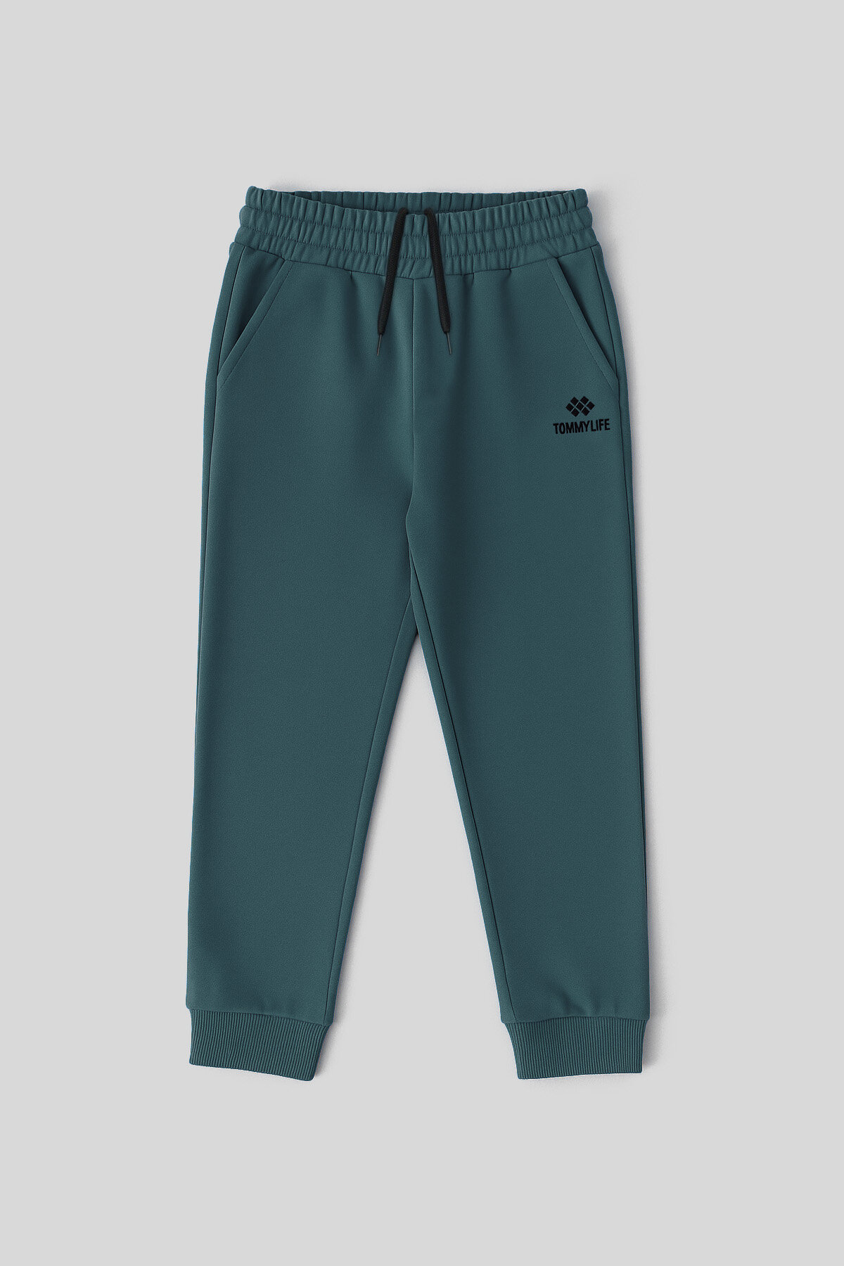 Orman Yeşili Standart Fit Manşetli İnce Erkek Çocuk Eşofman Alt - 11062 - TOMMYLIFE