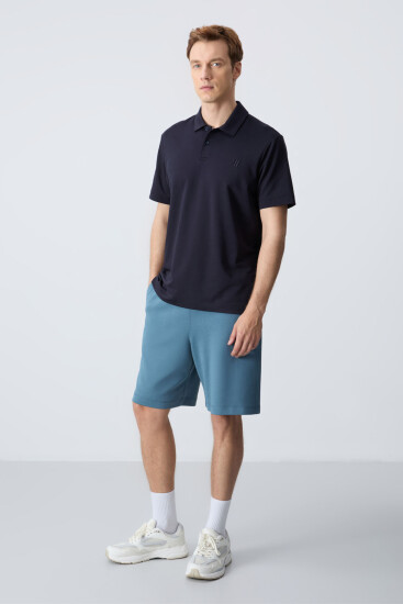 Orman yeşili Pamuklu Kalın Yumuşak Dokulu Standart Fit Basic Erkek Şort - 81275 - Air Jones (1)