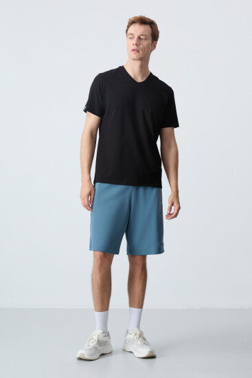 Orman yeşili Pamuklu Kalın Yumuşak Dokulu Standart Fit Basic Erkek Şort - 81276 - Air Jones (1)