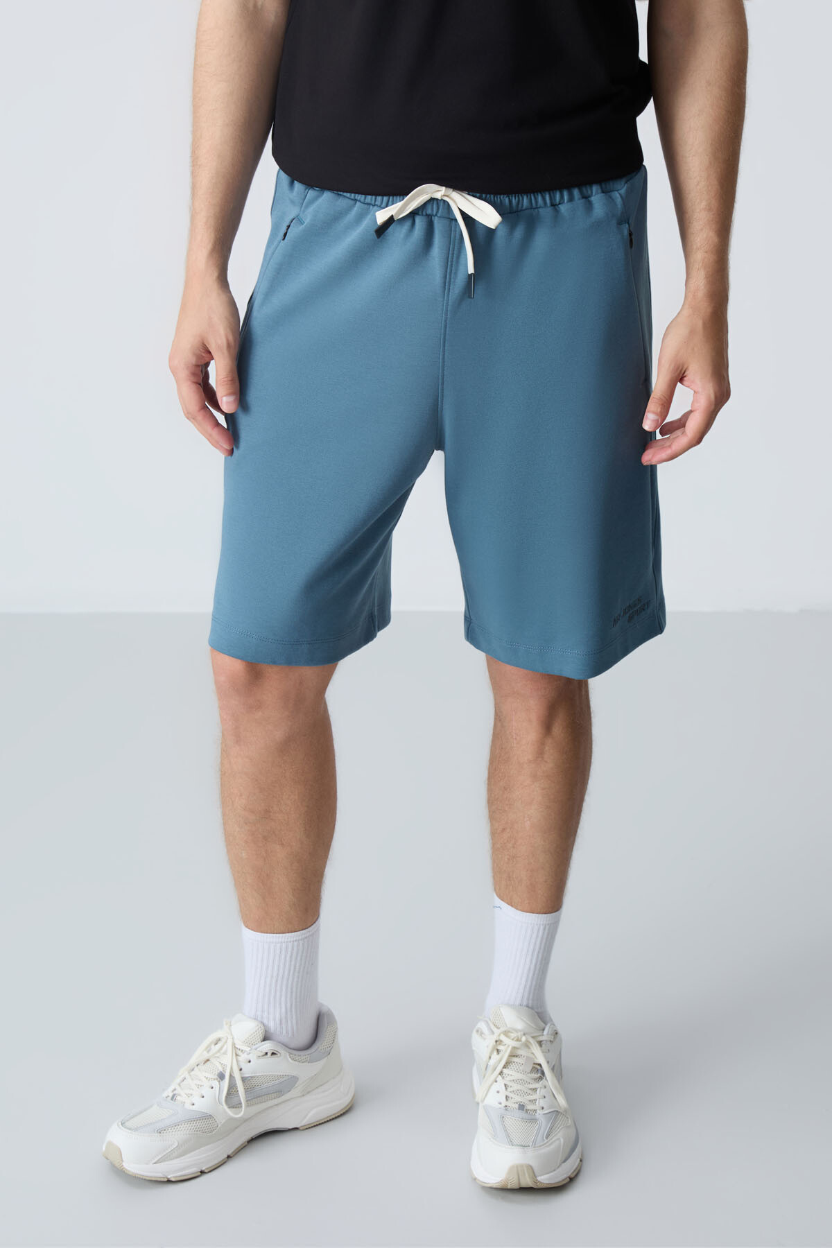 Orman yeşili Pamuklu Kalın Yumuşak Dokulu Standart Fit Basic Erkek Şort - 81276 - Air Jones