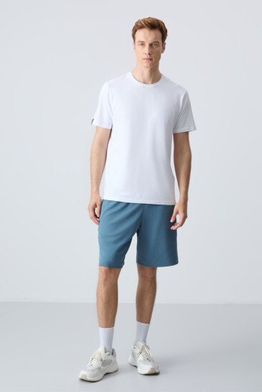 Orman yeşili Pamuklu Kalın Yumuşak Dokulu Standart Fit Basic Erkek Şort - 81278 