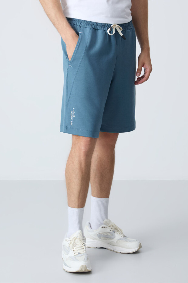 Orman yeşili Pamuklu Kalın Yumuşak Dokulu Standart Fit Basic Erkek Şort - 81278 - 4