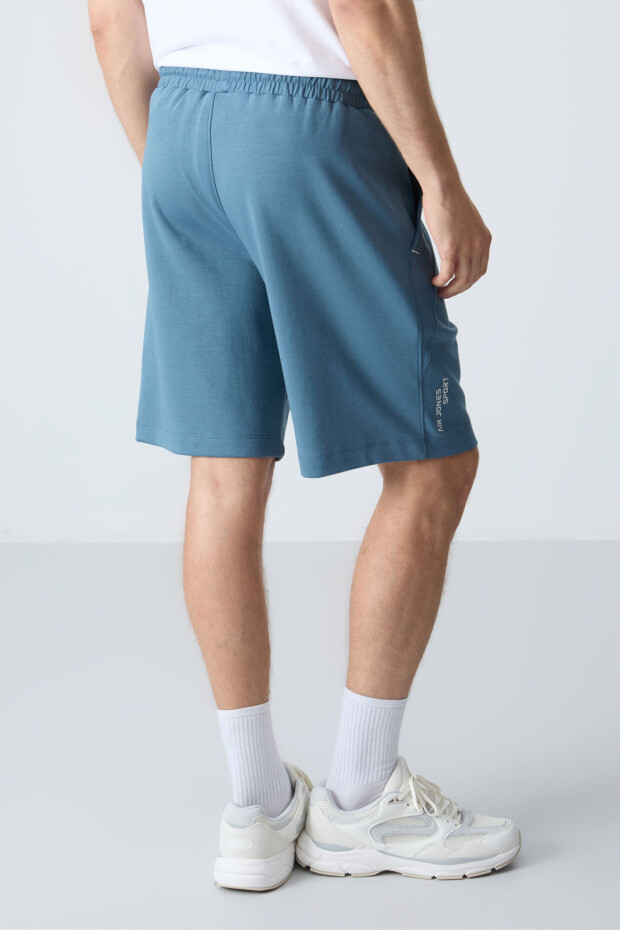 Orman yeşili Pamuklu Kalın Yumuşak Dokulu Standart Fit Basic Erkek Şort - 81278 - 5