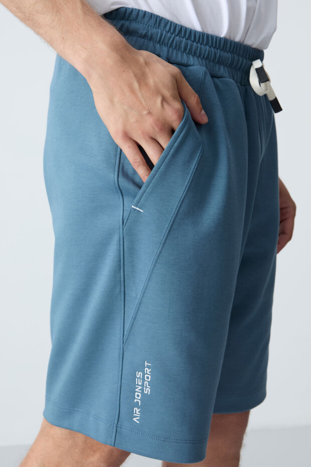 Orman yeşili Pamuklu Kalın Yumuşak Dokulu Standart Fit Basic Erkek Şort - 81278 - 3