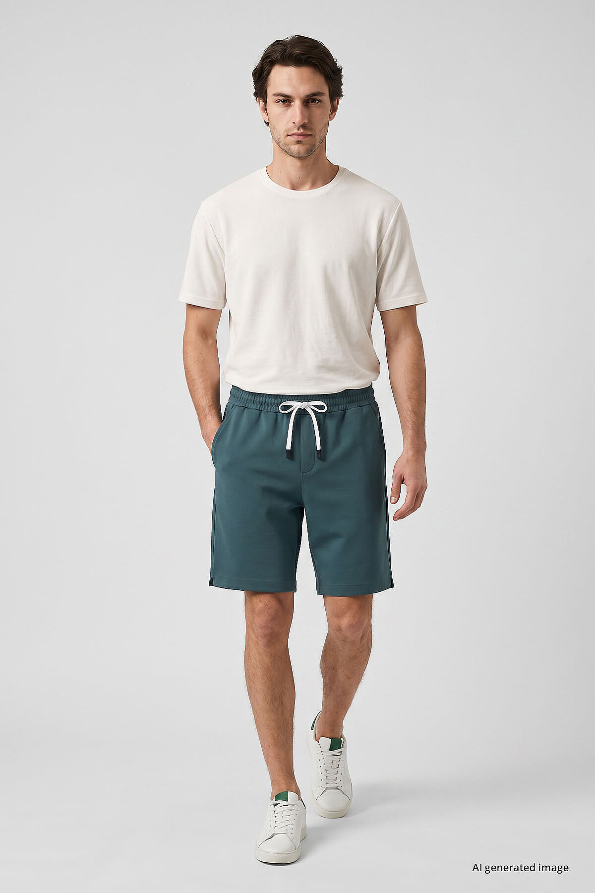 Orman Yeşili Standart Fit Basic Arka Cepli Erkek Şort - 81314 - TOMMYLIFE (1)