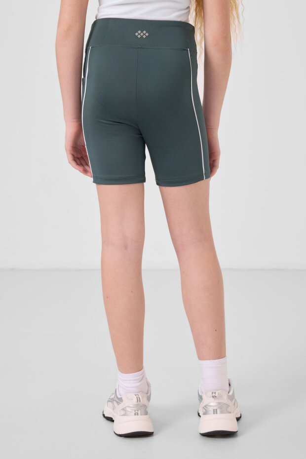 Orman Yeşili Esnek Standart Fit Basic Performans Kız Çocuk Tayt - 75189 - 5