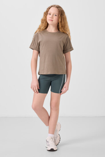 Orman Yeşili Esnek Standart Fit Basic Performans Kız Çocuk Tayt - 75189 - TOMMYLIFE (1)