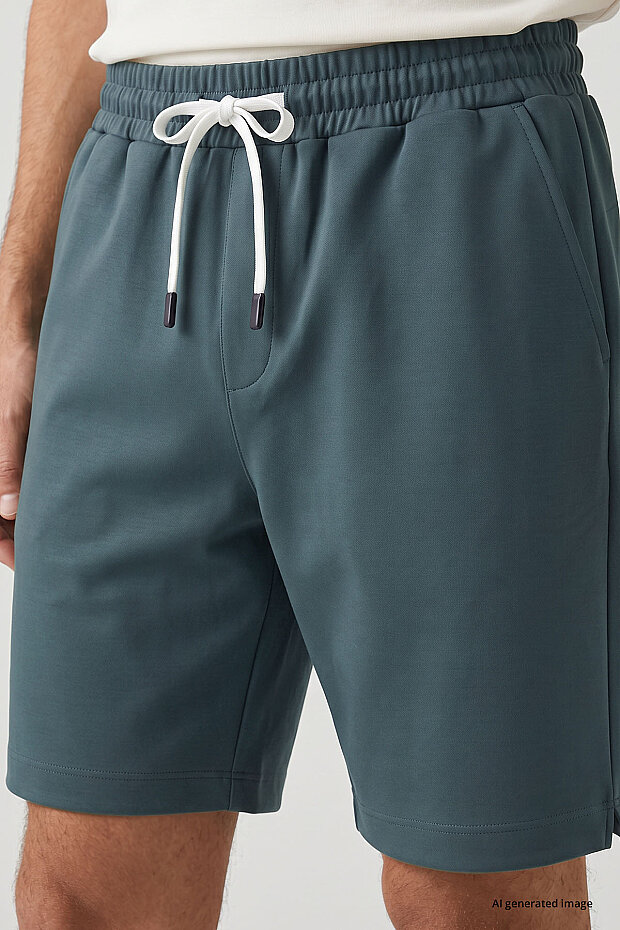 Orman Yeşili Standart Fit Basic Arka Cepli Erkek Şort - 81314 - 3