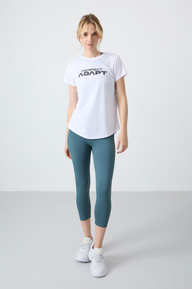 Orman Yeşili Yüksek Bel Slim Fit Dar Paça Kadın Kapri Tayt - 93097 - 1