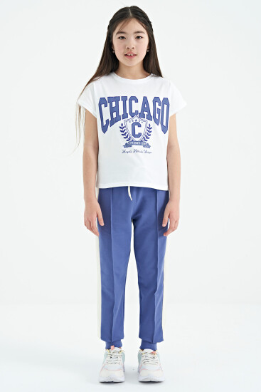 Açık Eflatun Yan Bantlı Gizli Fermuar Cep Detaylı Jogger Kız Çocuk Eşofman Alt - 75122 - TOMMYLIFE (1)