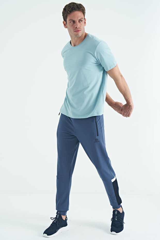 Açık Mavi Erkek Basic Kısa Kol Standart Kalıp O Yaka T-shirt - 87911