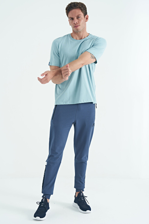 Açık Mavi Erkek Basic Kısa Kol Standart Kalıp O Yaka T-shirt - 87911