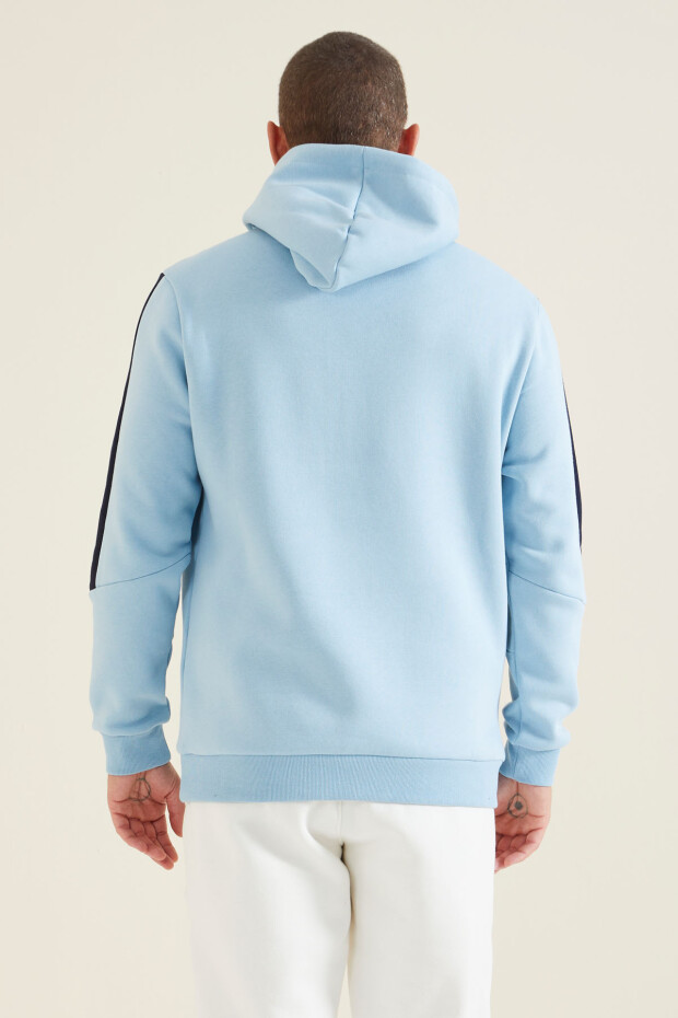 Açık Mavi Gizli Cep Detaylı Erkek Sweatshirt - 88312