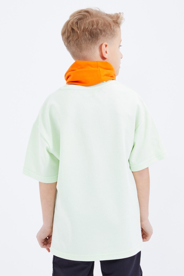 Açık Yeşil Baskılı Kısa Kollu O Yaka Erkek Çocuk T-Shirt - 10912