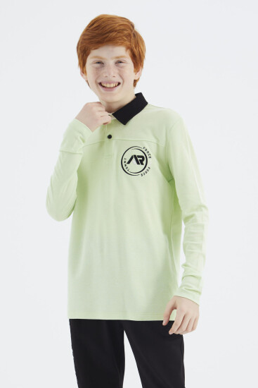Açık Yeşil Polo Yaka Erkek Çocuk T-Shirt - 11172 