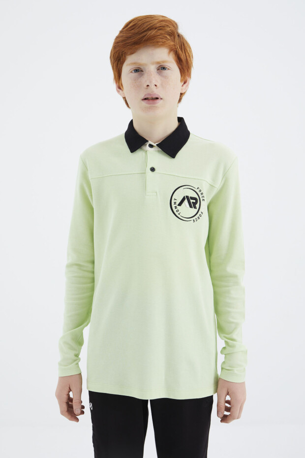 Açık Yeşil Polo Yaka Erkek Çocuk T-Shirt - 11172 - 3