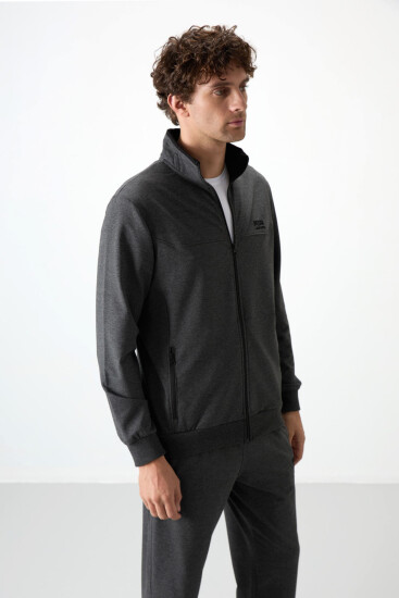 Troy Antrasit Melanj Standart Kalıp Erkek Eşofman Takım - 85196 - Air Jones (1)