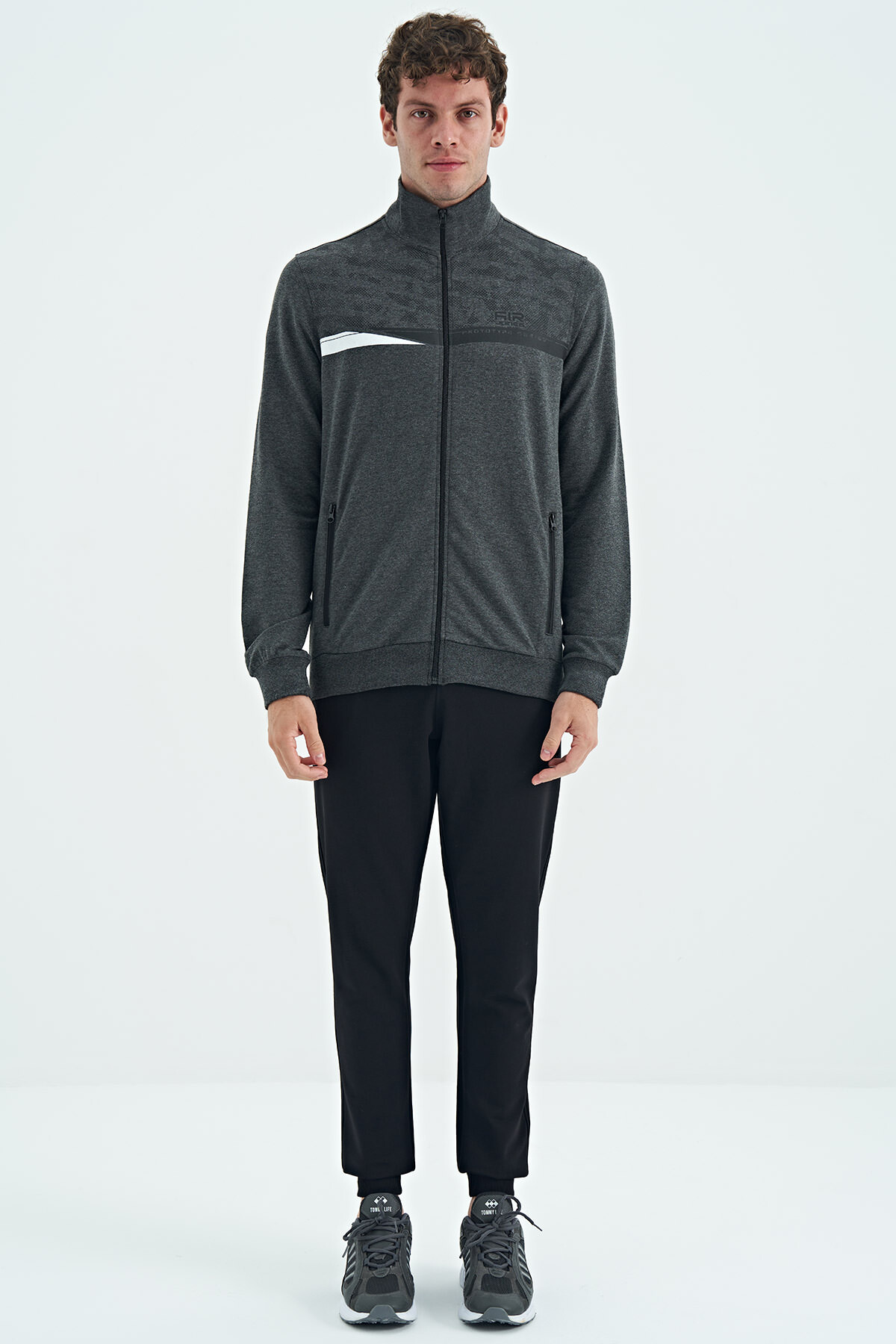 Harry Antrasit Melanj - Siyah Standart Kalıp Erkek Eşofman Takım - 85197 - Air Jones