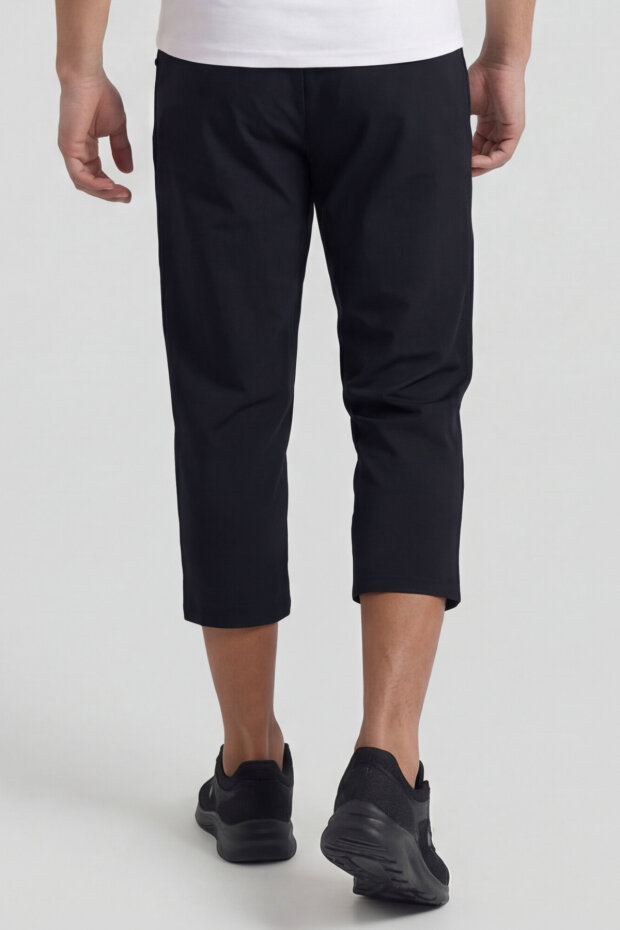 Antrasit Bağcıklı Standart Kalıp Fermuar Cepli Aktif Spor Erkek Kapri - 83096 - 4