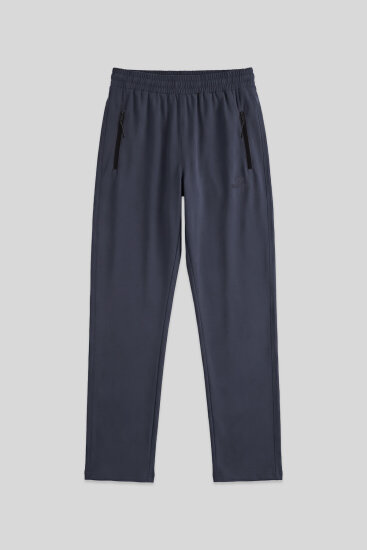 Antrasit Erkek Fermuarlı Üç Cepli Standart Kalıp Klasik Paça Eşofman Alt - 84768 