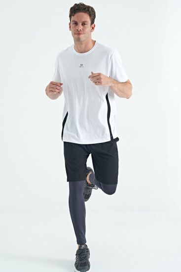 Antrasit Logo Baskılı Yüksek Bel Slim Fit Aktif Spor Erkek Tayt - 84989 - TOMMYLIFE (1)