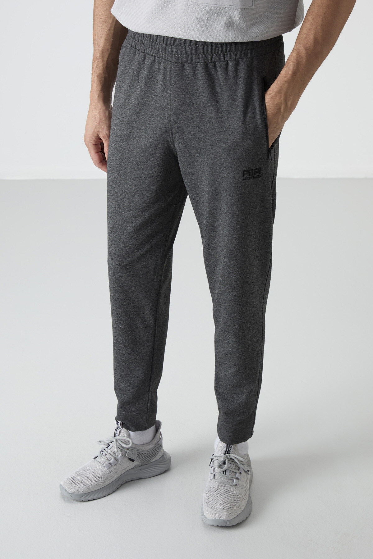 Barton Antrasit Melanj Jogger Erkek Eşofman Alt - 84952 - Air Jones