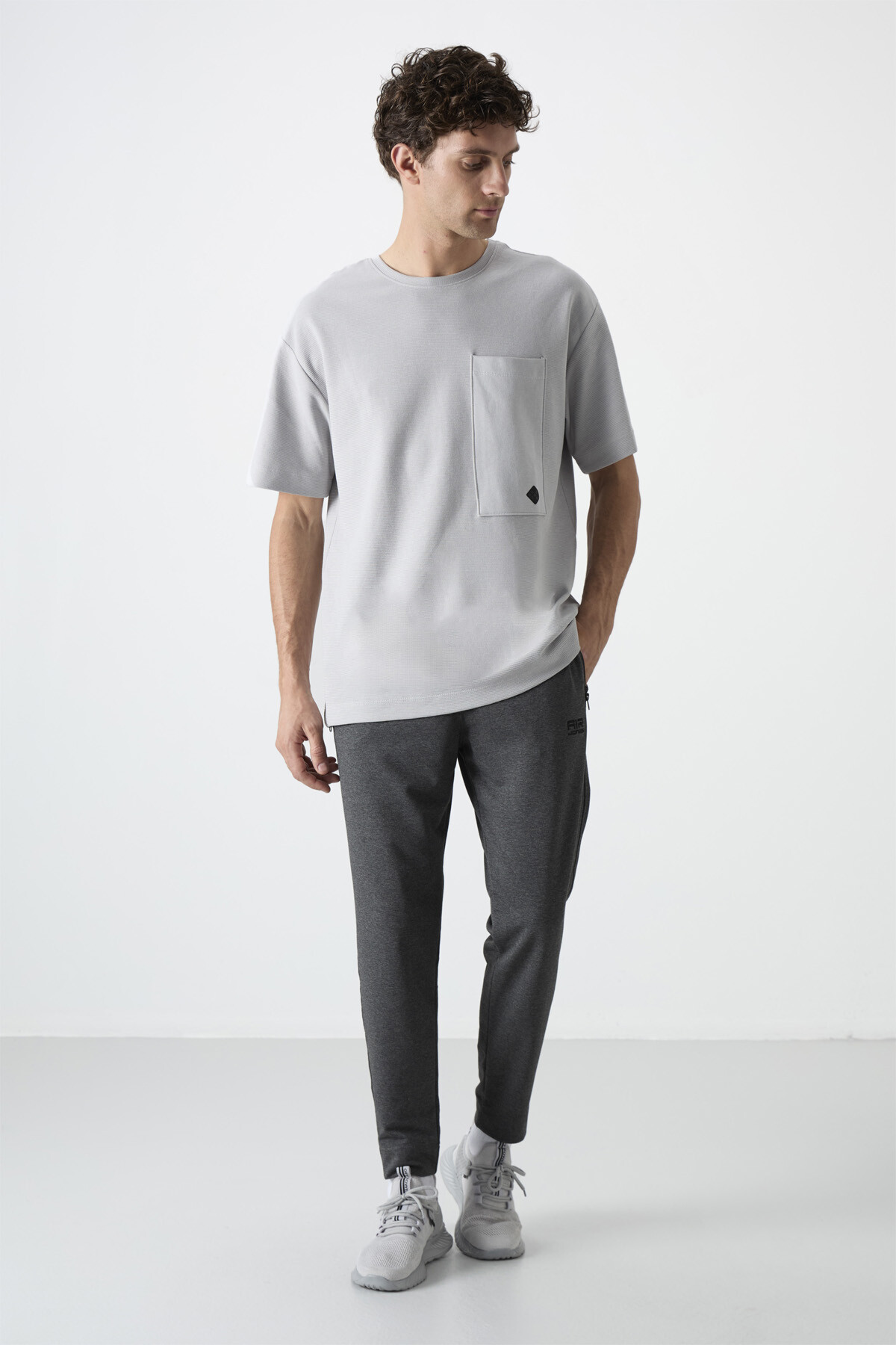 Barton Antrasit Melanj Jogger Erkek Eşofman Alt - 84952 - Air Jones (1)