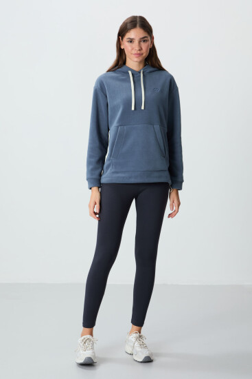 Antrasit Yüksek Bel Termal Slim Fit Dar Paça Kadın Tayt - 94577 