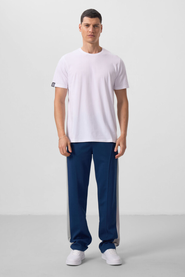 Beyaz Erkek Basic Kısa Kol Standart Kalıp O Yaka T-shirt - 87911 - 4