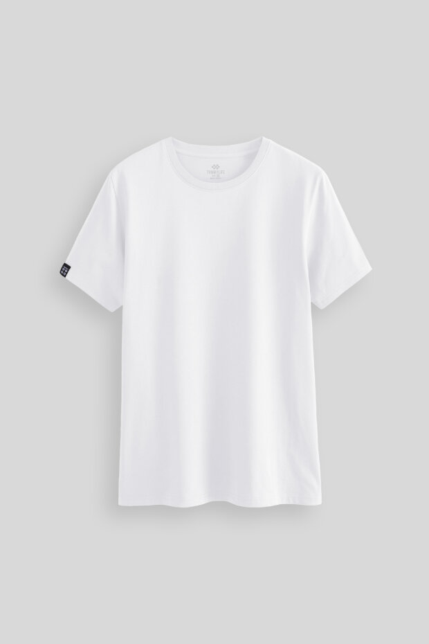 Beyaz Erkek Basic Kısa Kol Standart Kalıp O Yaka T-shirt - 87911 - 2