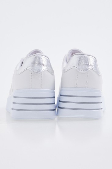 Beyaz Bağcıklı Yüksek Taban Günlük Kadın Spor Ayakkabı - 89071 - Thumbnail