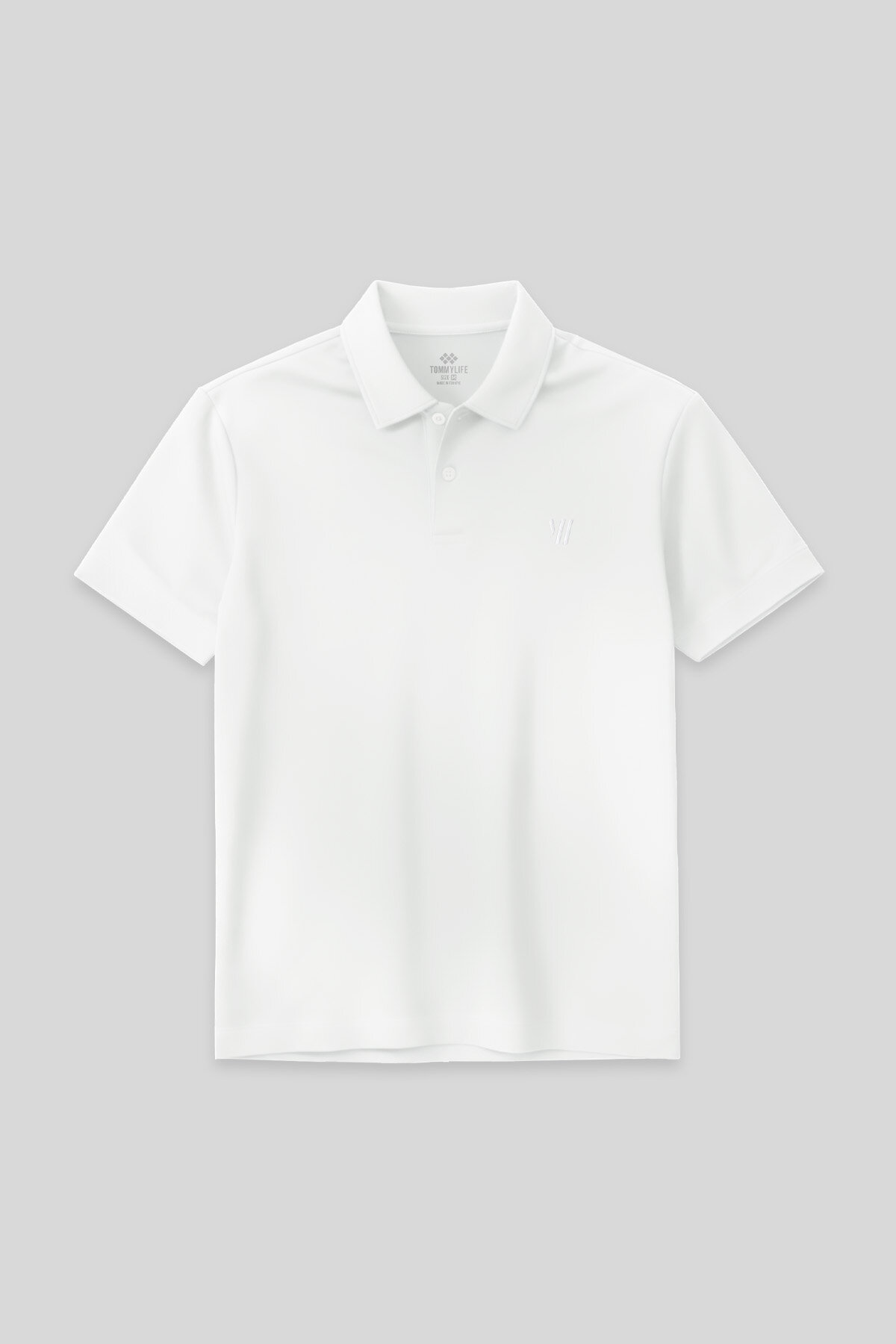 Beyaz Standart Kalıp Basic Polo Yaka Erkek T-Shirt - 87768 - TOMMYLIFE (1)