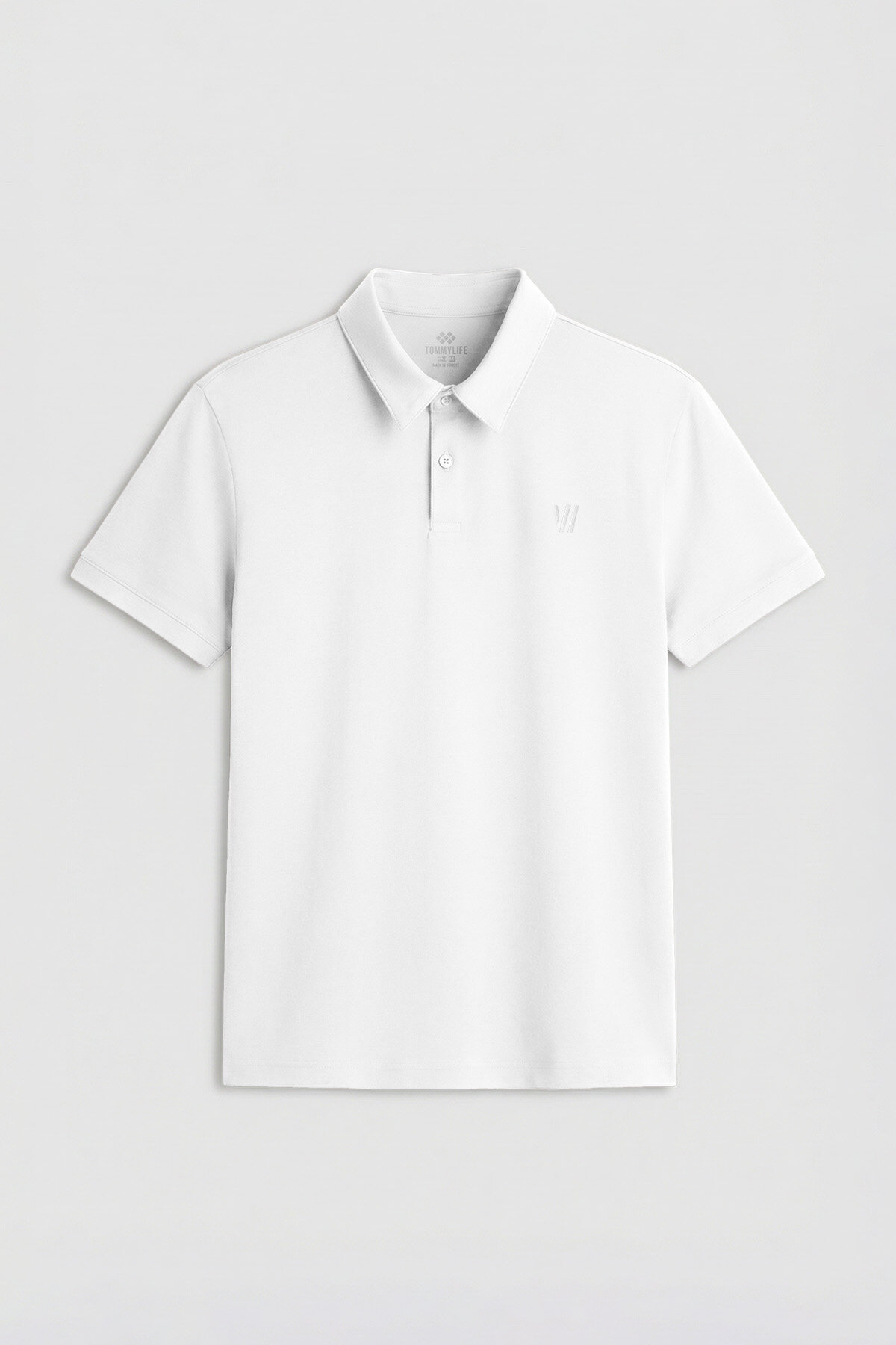 Beyaz Standart Kalıp Basic Polo Yaka Erkek T-Shirt - 87768 - TOMMYLIFE (1)