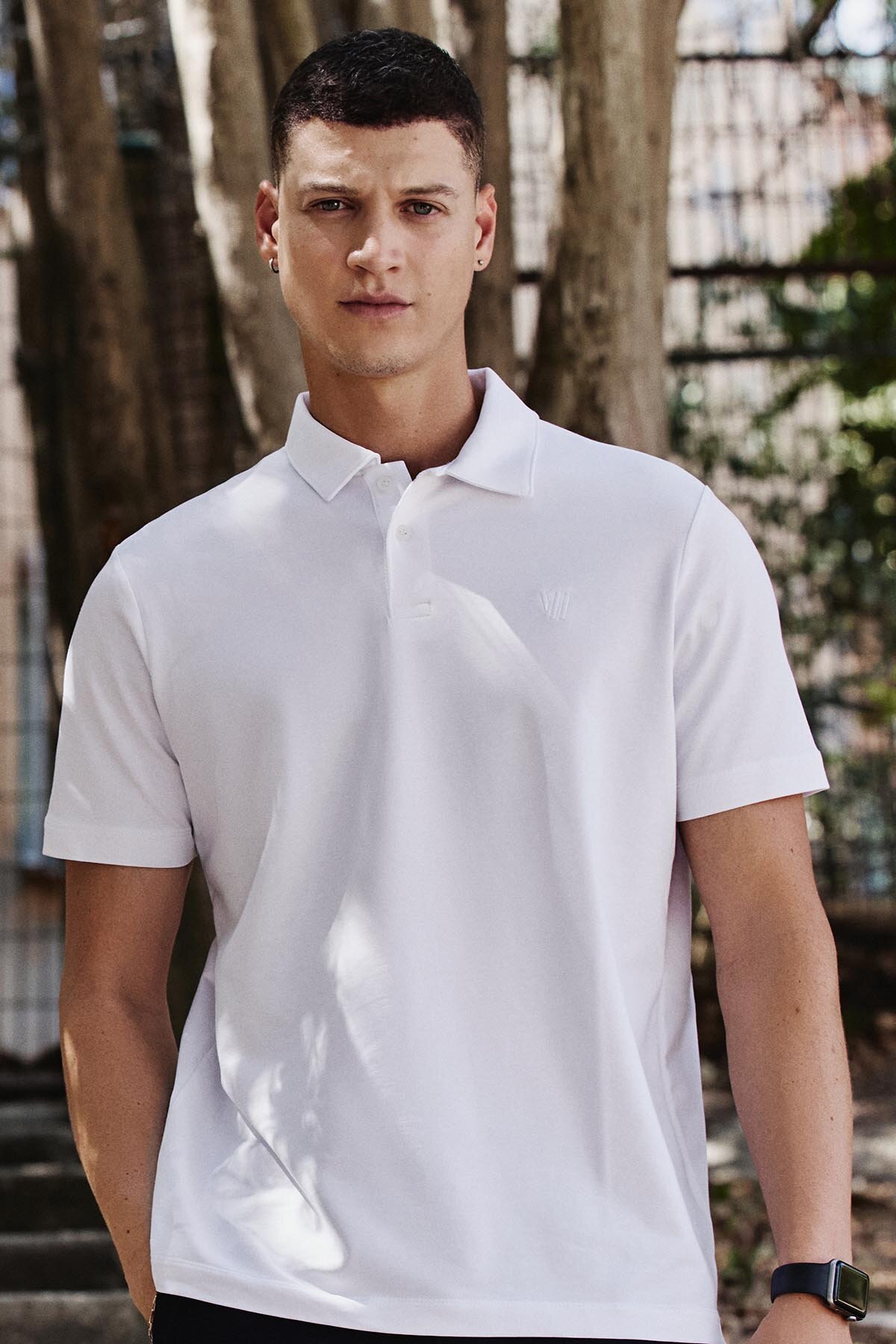 Beyaz Standart Kalıp Basic Polo Yaka Erkek T-Shirt - 87768 - TOMMYLIFE