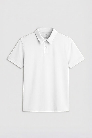 Beyaz Standart Kalıp Basic Polo Yaka Erkek T-Shirt - 87768 