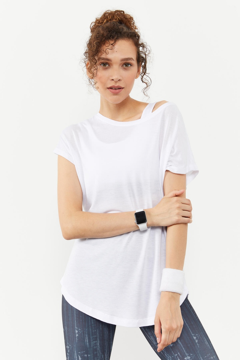 Beyaz Basic Kısa Kol Rahat Form O Yaka Kadın T-Shirt - 97151