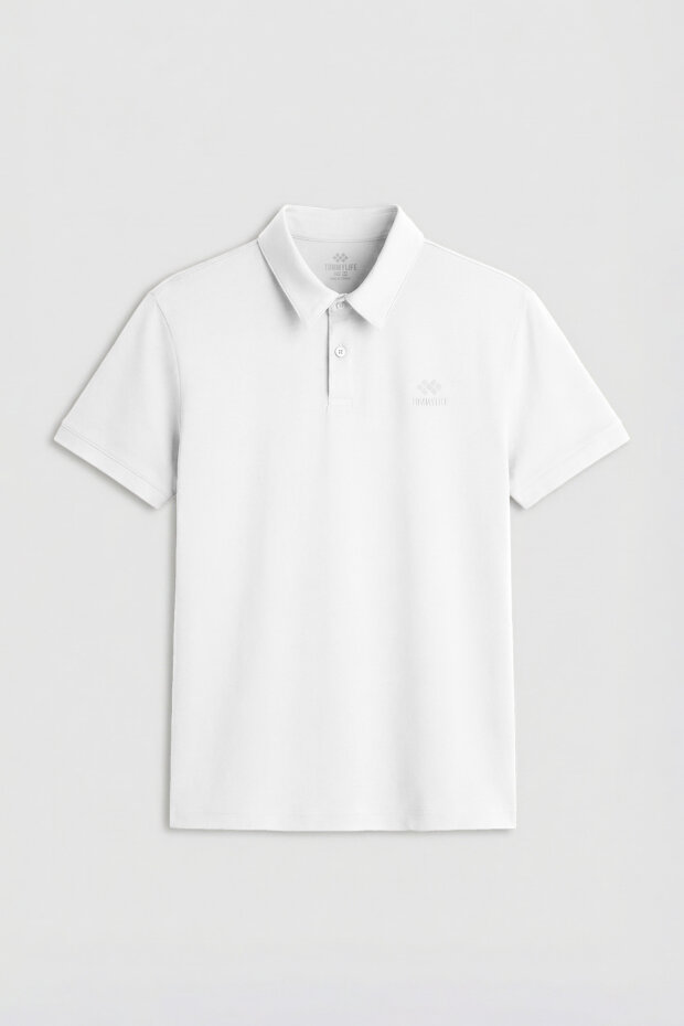 Beyaz Standart Kalıp Basic Polo Yaka Erkek T-Shirt - 87748 - 1