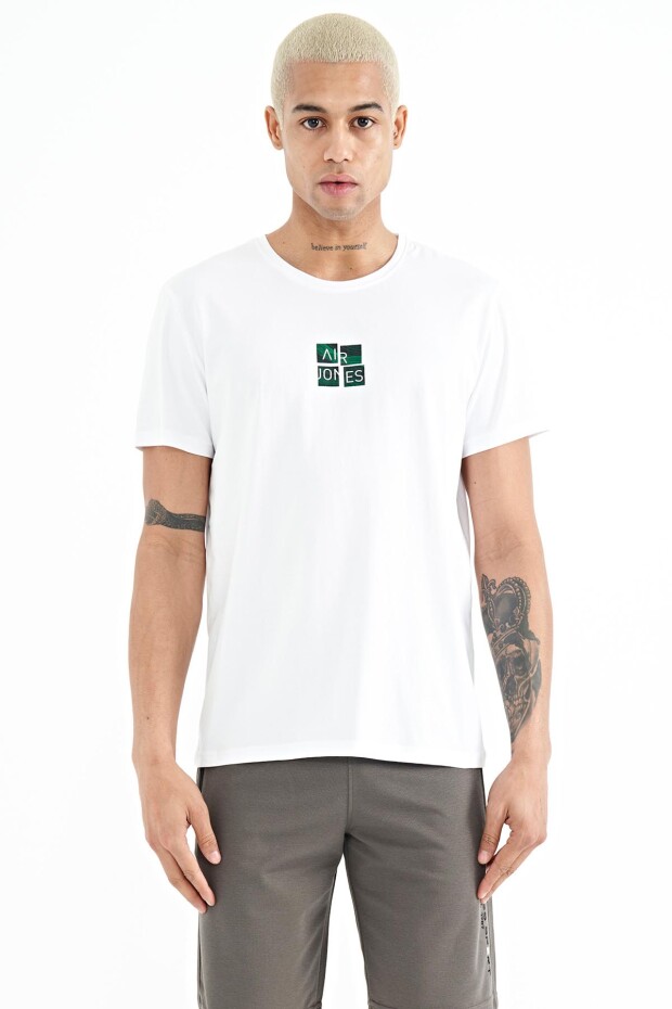 Miles Beyaz Baskılı Erkek T-Shirt - 88222