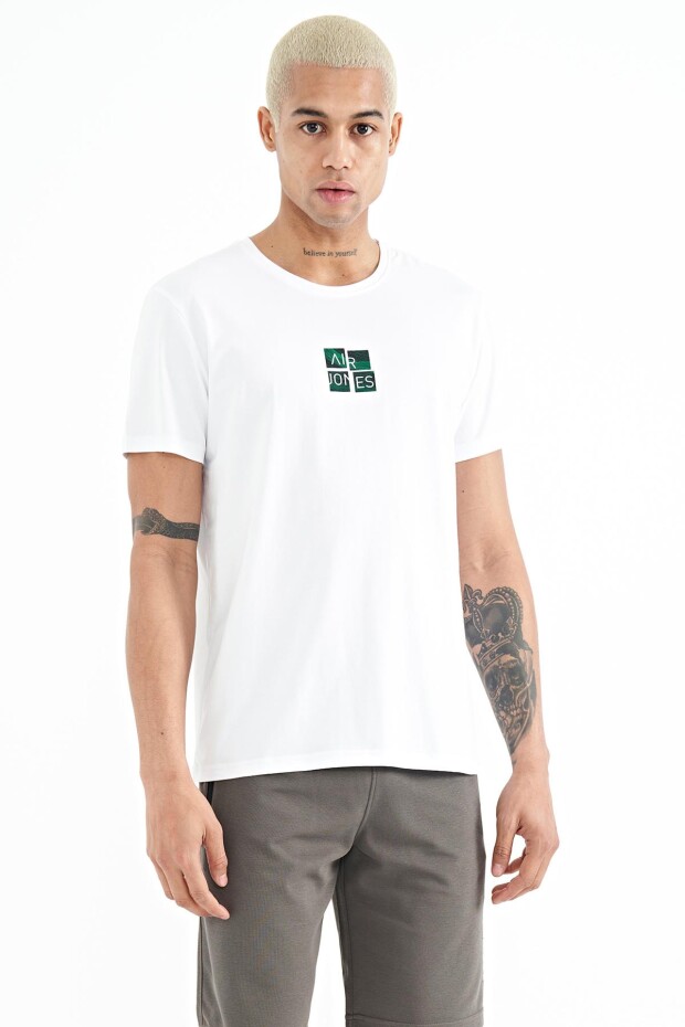 Miles Beyaz Baskılı Erkek T-Shirt - 88222