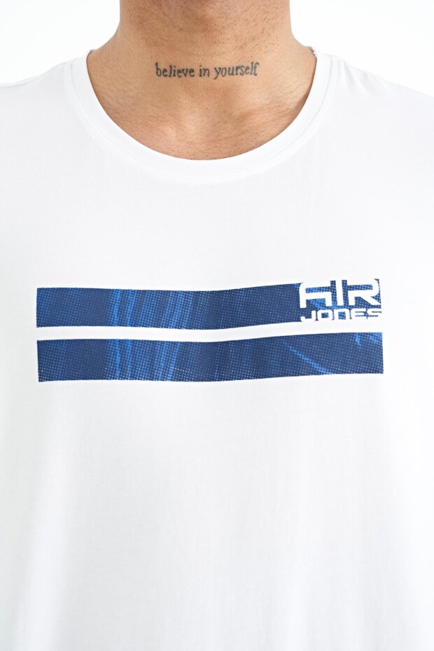 Peter Beyaz O Yaka Erkek T-Shirt - 88204