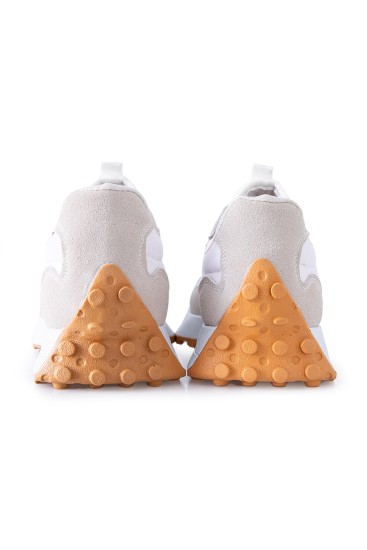 Beyaz Mantar Topuk Detaylı Bağcıklı Erkek Spor Ayakkabı - 89095 - Thumbnail